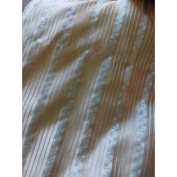 Baroque Satin Throw Blanket 55" x 47" Rope Edging Light BLUE Gold Stripe Elegant - Picture 10 of 14